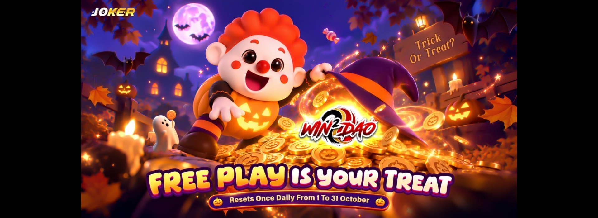 Joker - Win²Dao™ Halloween FREE PLAY Campaign